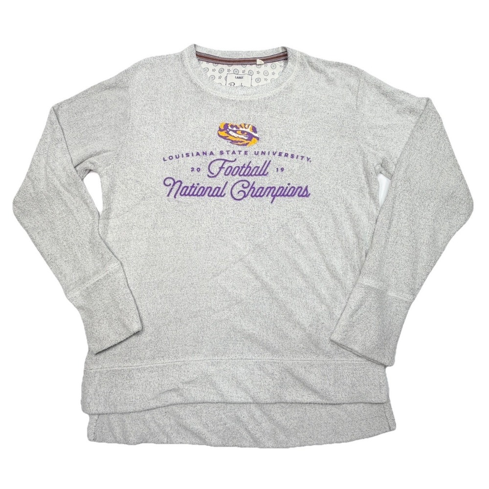 Pressbox LSU Tigers 2019 National Champions Pullover Terry‎ Sweatshirt Women's L